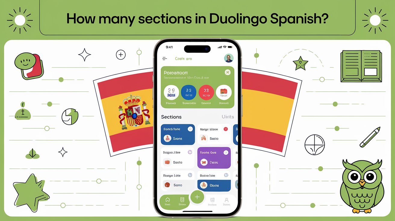 how many sections in duolingo spanish